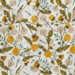 Dandelion Dreams and Dragonfly Delight By Silver Steer Design 100% Cotton Men's Aloha Hawaiian Long Sleeve Button-down Shirt