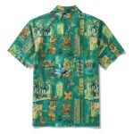 Tiki Luau 100% Cotton Men's Aloha Hawaiian Short Sleeve Camp Collar Shirt