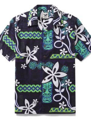 Hawaiian Shirt For Men Vintage TIKI Capitola Breeze Shirt Camp Collar 100% Cotton