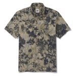 Men's Hawaiian Shirt Short Sleeve Button-down 100% Cotton Brown Aloha Oriental Essence