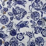 Yiume Men's Summer Casual Button-Down Hawaiian Shirt 100% Cotton Blue and White Shirt