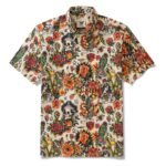 Men's Hawaiian Shirt Tiki Shirt Short Sleeve Button-down 100% Cotton Beige Aloha Aloha Dreams
