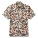 Men's Tropical Hawaiian Shirt Cotton Button-down Short Sleeve Aloha Jungle Shirt