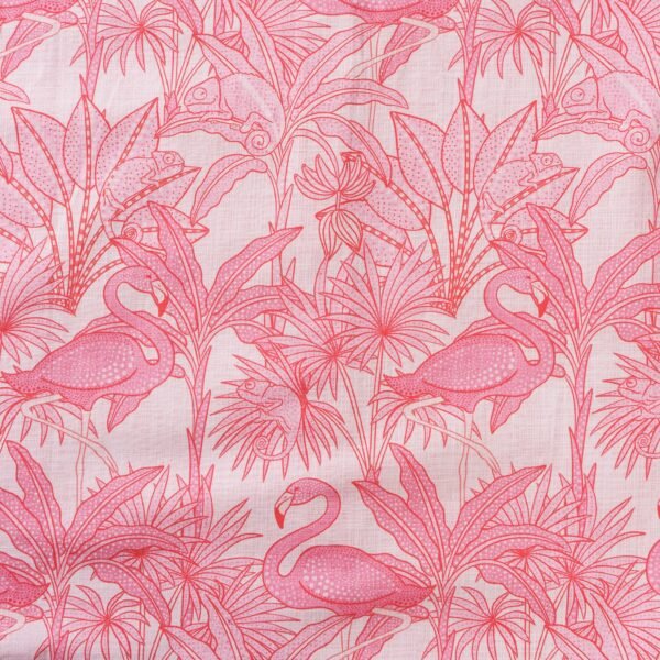 Yiume Men's Pink Hawaiian Shirt Flamingos Shirt 100% Cotton Short Sleeve Button-down Shirt