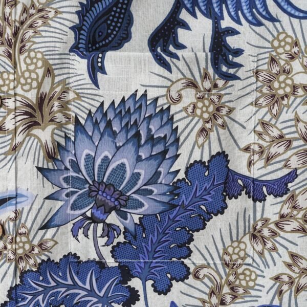 Men's Hawaiian Shirt Short Sleeve Button-down 100% Cotton Blue Aloha Blue Floral Phoenix