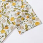 Yiume Tropical Hawaiian Shirt For Men Dandelions and Dragonflies Button-down Shirt Short Sleeve 100% Cotton Aloha Shirt