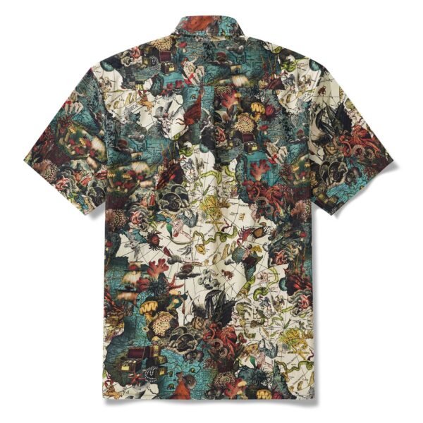 Men's Hawaiian Shirt Short Sleeve Button-down 100% Cotton White Aloha Island Constellations