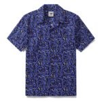 1960s Vintage Hawaiian Shirt For Men Midnight Garden Shirt Camp Collar 100% Cotton Shirt