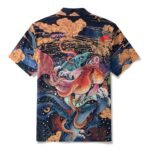 Ukiyo-e No. 4 By RLoN 100% Cotton Men's Aloha Hawaiian Short Sleeve Camp Collar Shirt