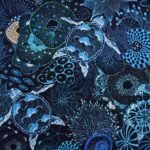 Yiume Men's Blue Hawaiian Shirt Short Sleeve Button-down Sea Turtle Shirt 100% Cotton Blue Aloha Reef Rules