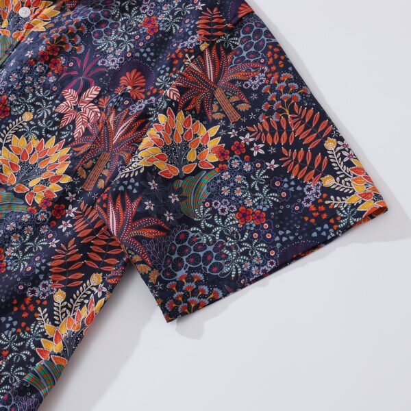 1950s Tropical Hawaiian Shirt For Men Quirky Plants Print Short Sleeve Cotton Aloha Shirt