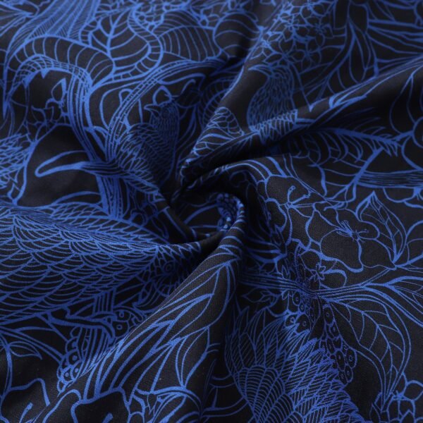 Dark Blue Hawaiian Shirt For Men Tropical Button-down Shirt Short Sleeve 100% Cotton Shirt