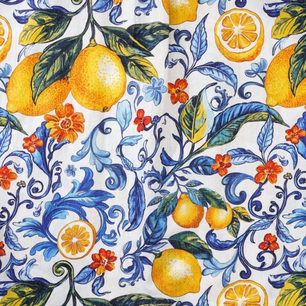 Vintage Blue Hawaiian Shirt For Men Sicily Lemon Shirt Short Sleeve Button-down Tropical Shirt
