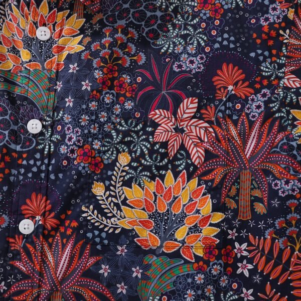 1950s Tropical Hawaiian Shirt For Men Quirky Plants Print Short Sleeve Cotton Aloha Shirt