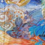 Yiume Men's Designer Hawaiian Shirt Cloud-wandering Koi Print Cotton Blue Aloha Shirt