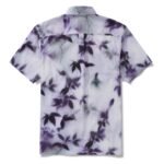 Men's Cotton Hawaiian Shirt Short Sleeve Button-down Blue Aloha Shirt Mist-Kissed Leaves