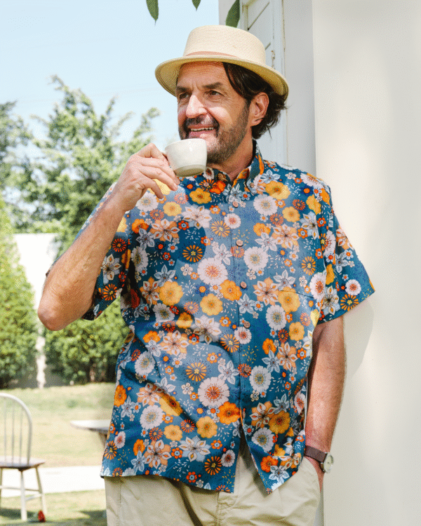 60's Floral Print Shirt Men's Hawaiian Shirt Cotton Button-down Short Sleeve Aloha Shirt