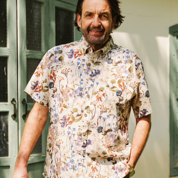 1930s Hawaiian Shirt For Men Wildflowers Print Cotton Short Sleeve Aloha Shirt