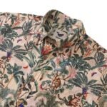Men's Tropical Hawaiian Shirt Cotton Button-down Short Sleeve Aloha Jungle Shirt