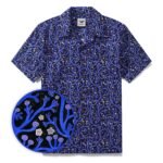 1960s Vintage Hawaiian Shirt For Men Midnight Garden Shirt Camp Collar 100% Cotton Shirt