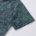 Yiume Tropical Hawaiian Shirt For Men Green Cotton Button-down Short Sleeve Vintage Aloha Shirt