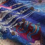 Yiume Ukiyo-e Hawaiian Shirt 100% Cotton Shirt For Men Camp Collar Aloha Shirt
