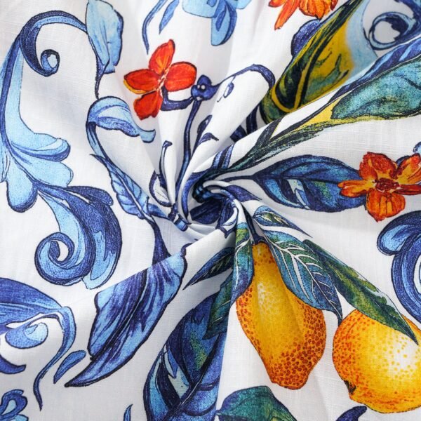 Vintage Blue Hawaiian Shirt For Men Sicily Lemon Shirt Short Sleeve Button-down Tropical Shirt