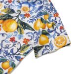 Vintage Blue Hawaiian Shirt For Men Sicily Lemon Shirt Short Sleeve Button-down Tropical Shirt