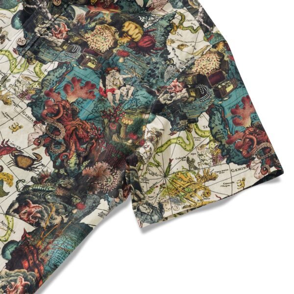 Men's Hawaiian Shirt Short Sleeve Button-down 100% Cotton White Aloha Island Constellations