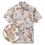 1930s Hawaiian Shirt For Men Wildflowers Print Cotton Short Sleeve Aloha Shirt
