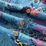 Men's Blue Hawaiian Shirt Fish & Turtle Shirt Short Sleeve Button-down 100% Cotton Blue Aloha Dive Pup
