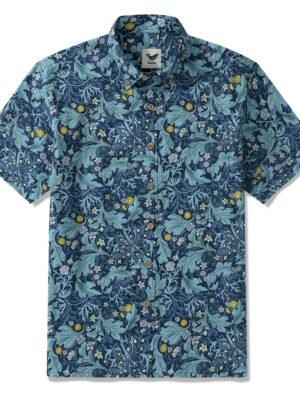 Hawaiian Shirt For Men Lush Blooms Button-down Shirt Short Sleeve 100% Cotton Aloha Shirt