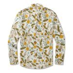 Dandelion Dreams and Dragonfly Delight By Silver Steer Design 100% Cotton Men's Aloha Hawaiian Long Sleeve Button-down Shirt
