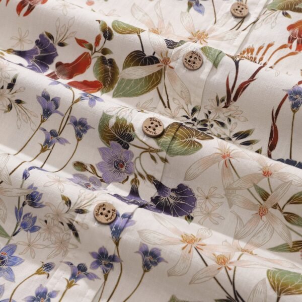 1930s Hawaiian Shirt For Men Wildflowers Print Cotton Short Sleeve Aloha Shirt