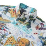 Men's Hawaiian Shirt Short Sleeve Button-down 100% Cotton Blue Aloha Ocean Dreamer