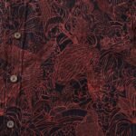 Red Hawaiian Shirt For Men Birds Print Button-down Short Sleeve 100% Cotton Shirt