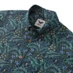 Yiume Tropical Hawaiian Shirt For Men Green Cotton Button-down Short Sleeve Vintage Aloha Shirt