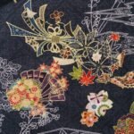 Cranes 100% Cotton Japanese Hawaiian Shirt Men's Short Sleeve Button-down Black Hawaiian Shirt