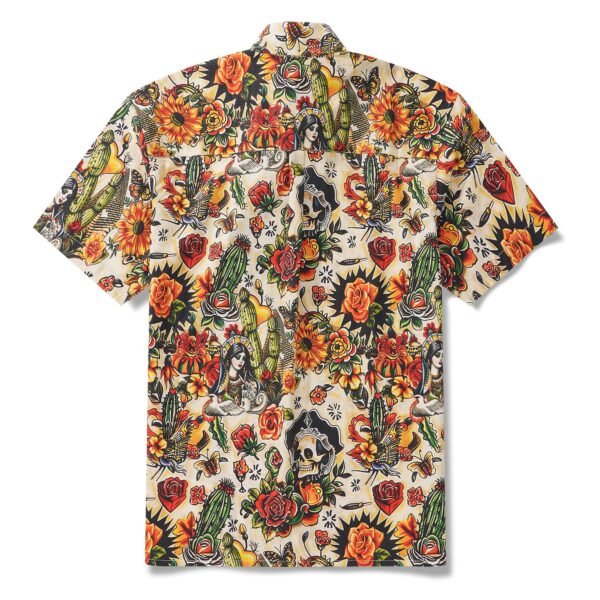 Men's Hawaiian Shirt Tiki Shirt Short Sleeve Button-down 100% Cotton Beige Aloha Aloha Dreams